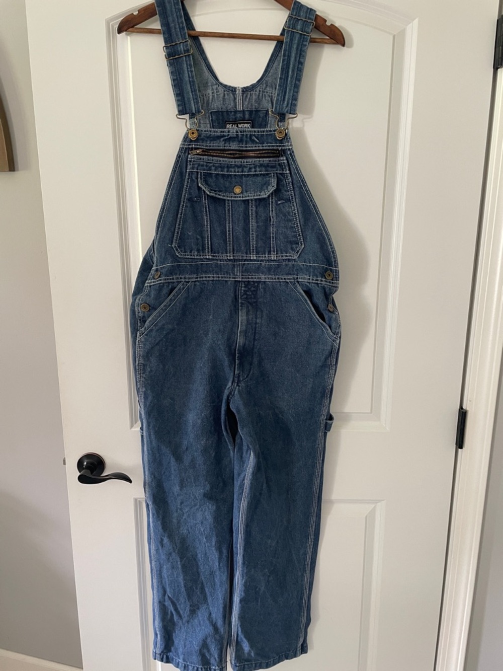 Real Work Denim Overalls - Light Blue